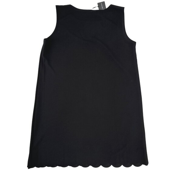 42 POPS Womens Black Scalloped Hem Pullover Sleeveless Knit Shift Dress Size 3X - Picture 2 of 9